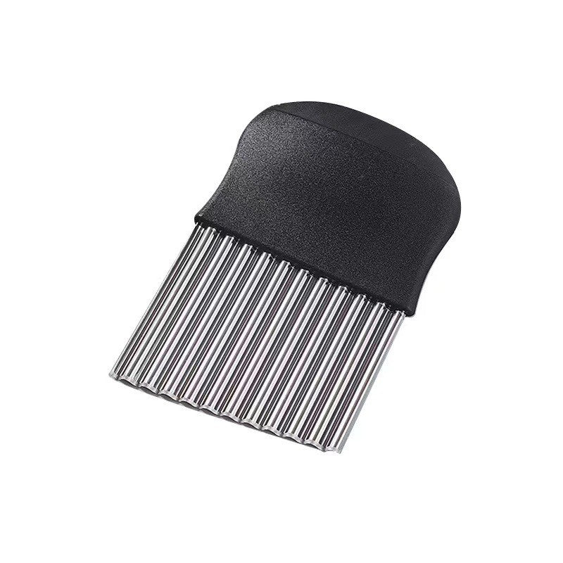Cutit pentru Cartofi Ondulati, pentru Legume, Forma Ondulata, Usor de Utilizat, Taiere, Negru