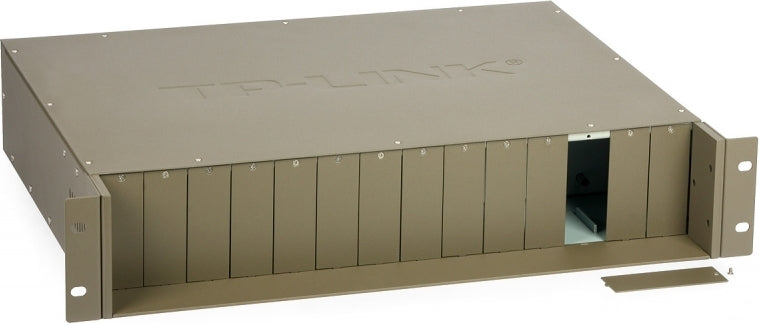 SASIU RACKABIL TP-LINK 14-sloturi media convertor fara management, rack 19-inch, suport sursa de alimentare redundanta, o sursa AC inclusa "TL-MC1400"