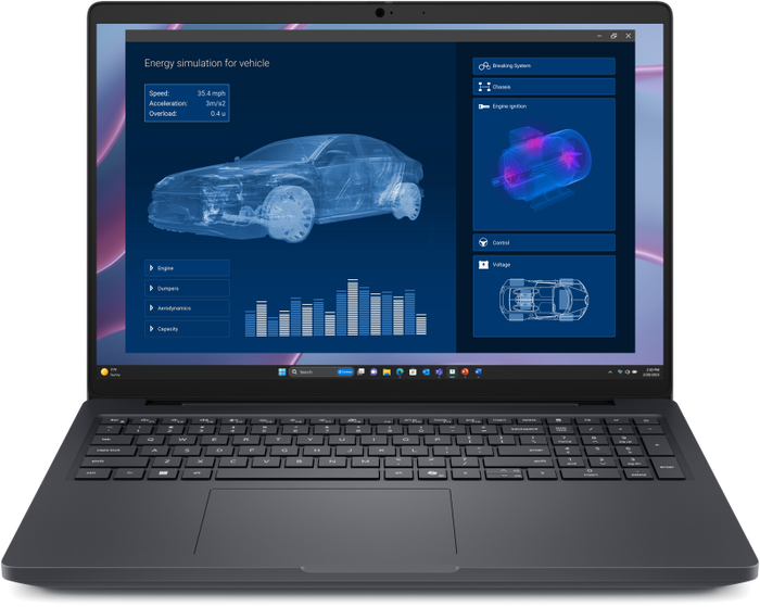 Laptop Workstation DELL Pro Max 16 MC16255, cu procesor Ryzen AI 7 PRO 350, 16'' WVA, 32 GB LPDDR5x, 1 TB, nVidia RTX PRO 100