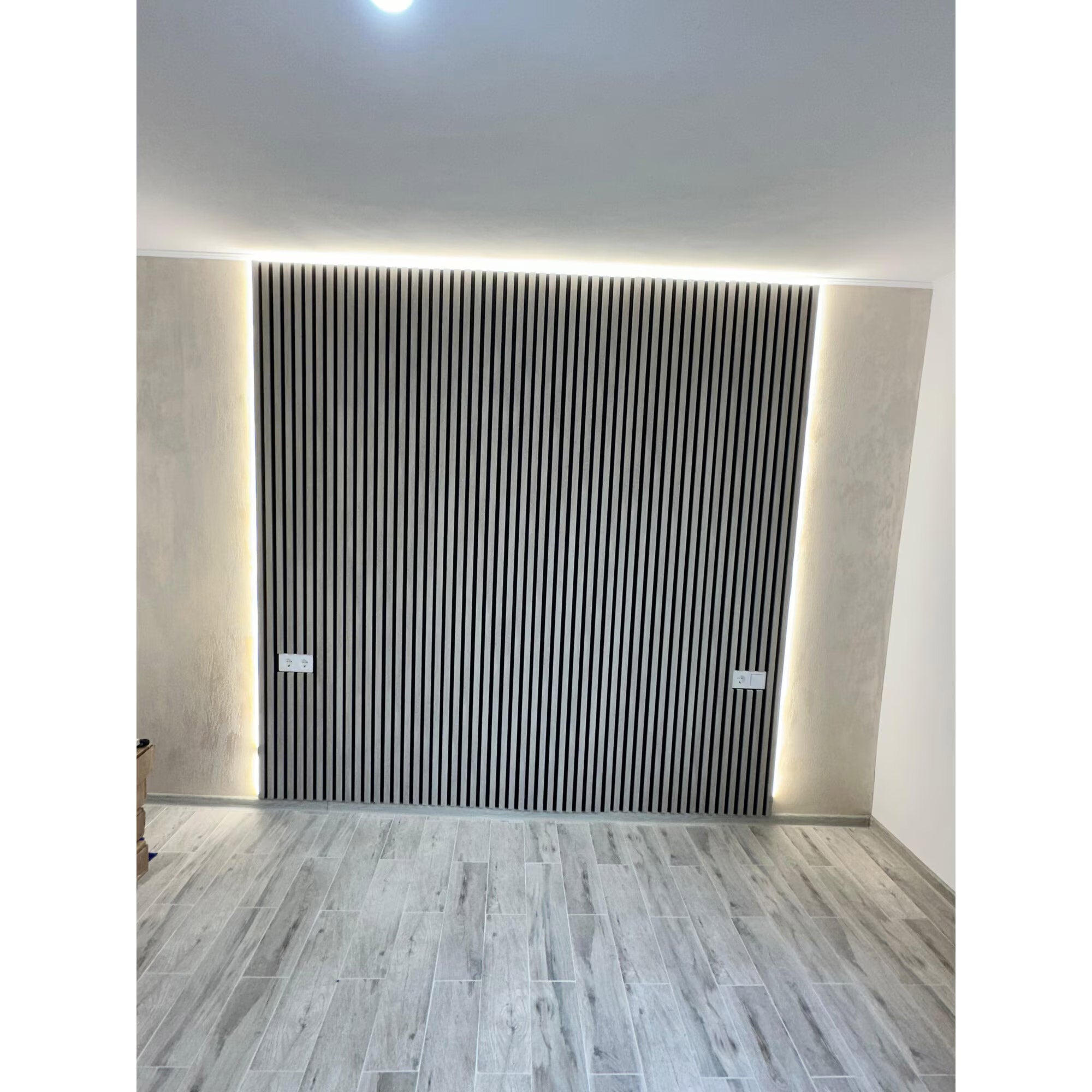 Riflaj MDF decorativ LDA PREMIUM de tip Panou Acustic, Stejar Grafit, 260x40 cm
