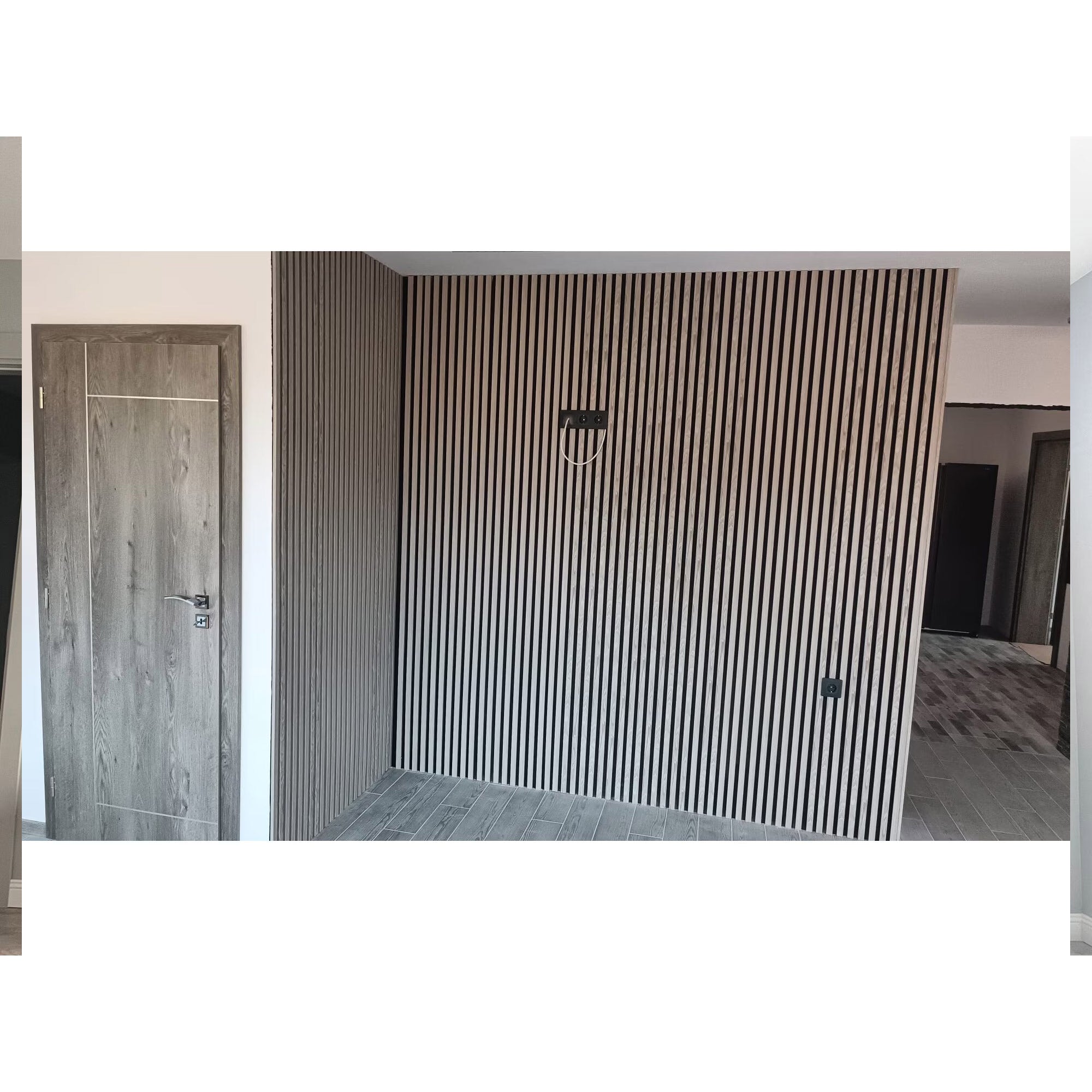 Riflaj MDF decorativ LDA PREMIUM de tip Panou Acustic, Stejar Grafit, 260x40 cm