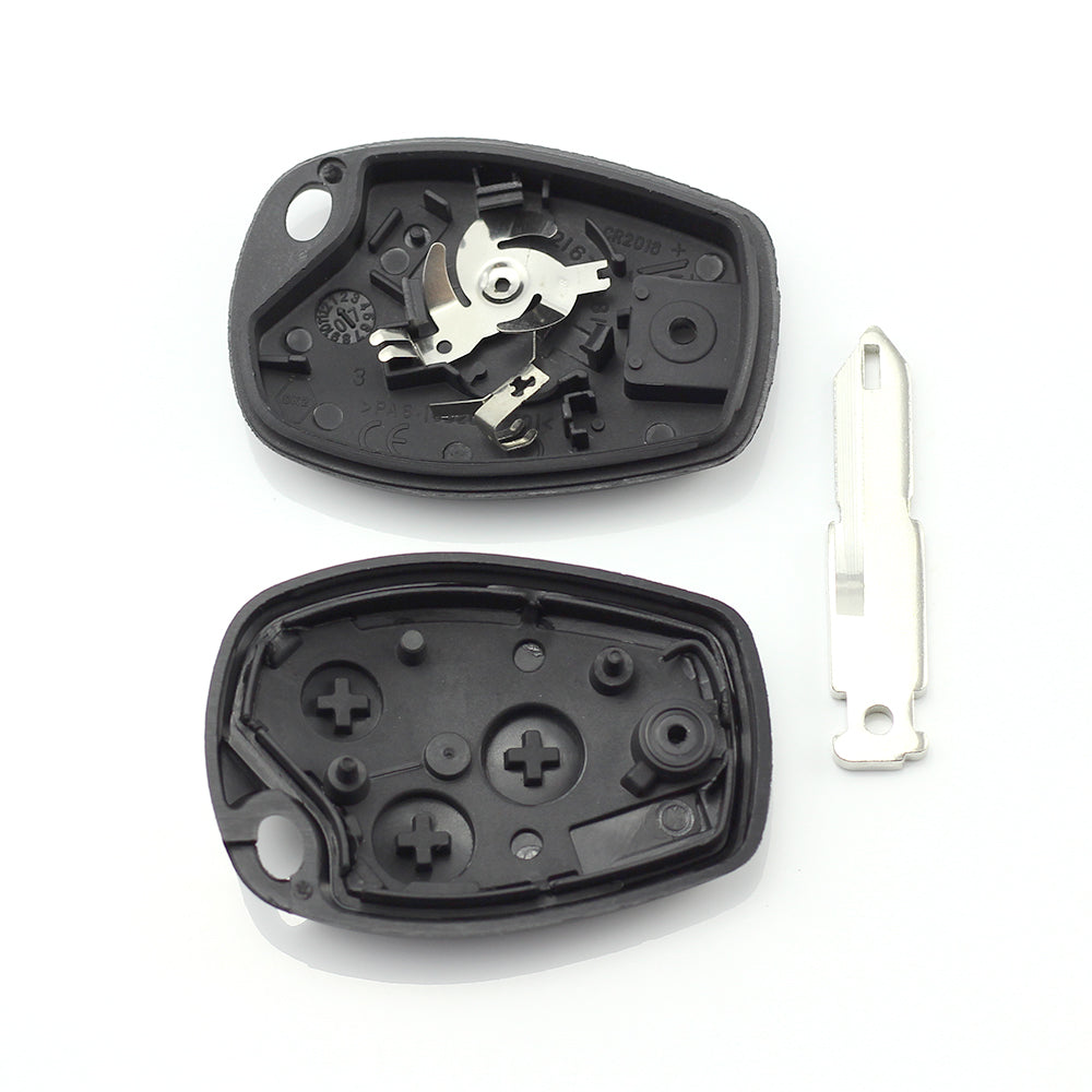 Dacia / Renault - Carcasa cheie cu 3 butoane si suport baterie din inox