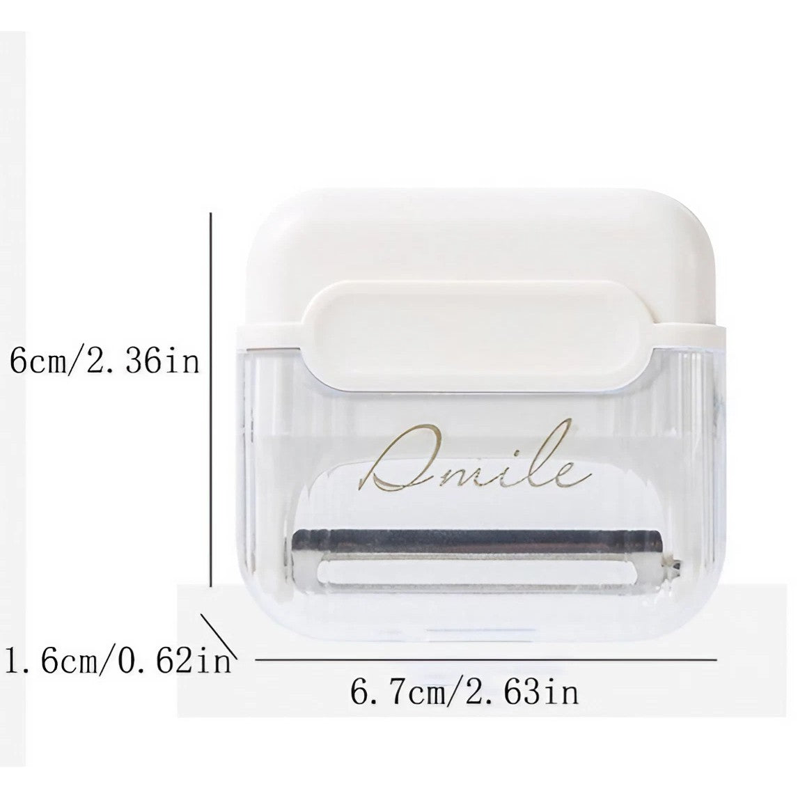 Decojitor/Curatator manual de legume si fructe, portabil, cu magnet, doua lame, Inox, Alb, 6.7x6x1.6 cm