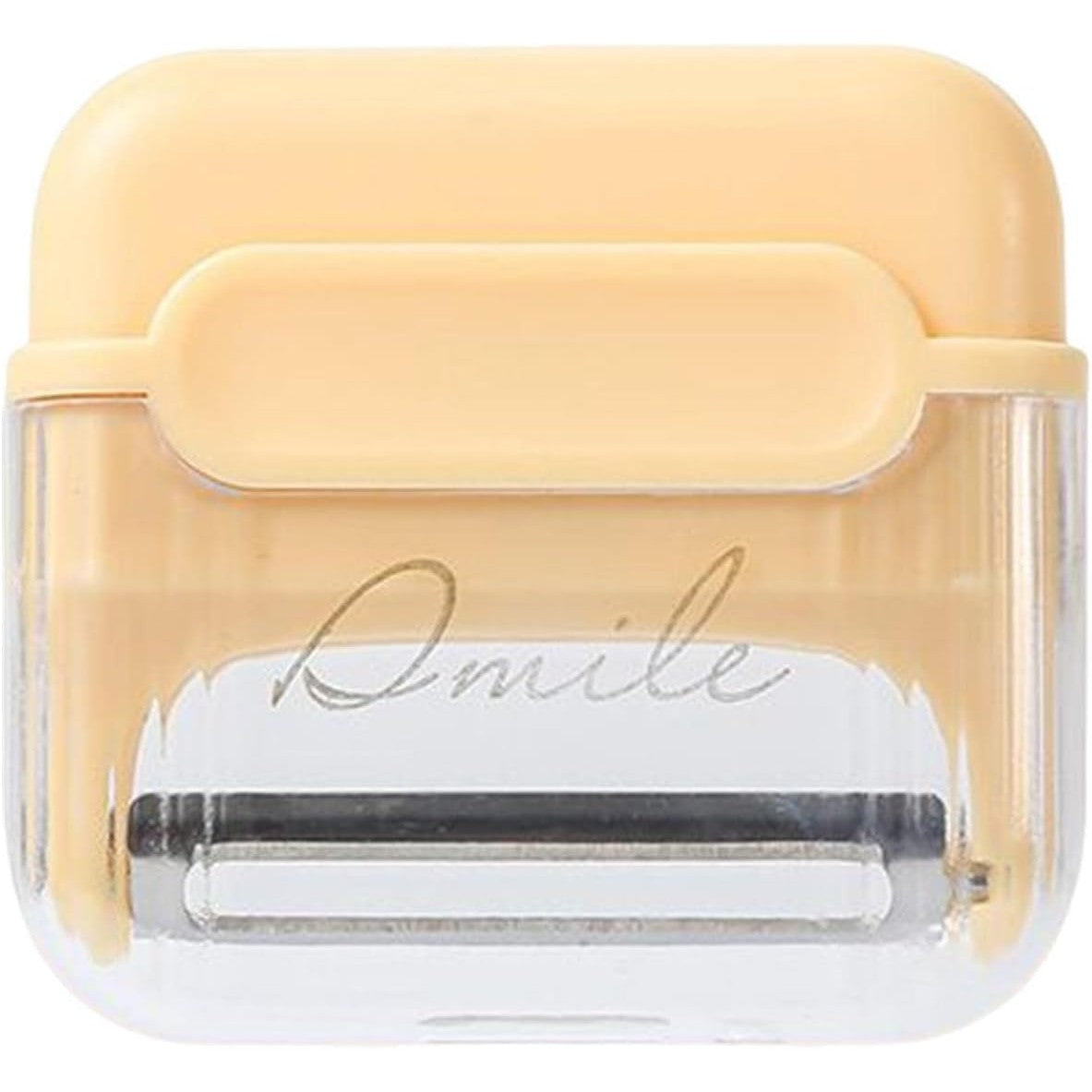 Decojitor/Curatator manual de legume si fructe, portabil, cu magnet, doua lame, Inox, Galben, 6.7x6x1.6 cm