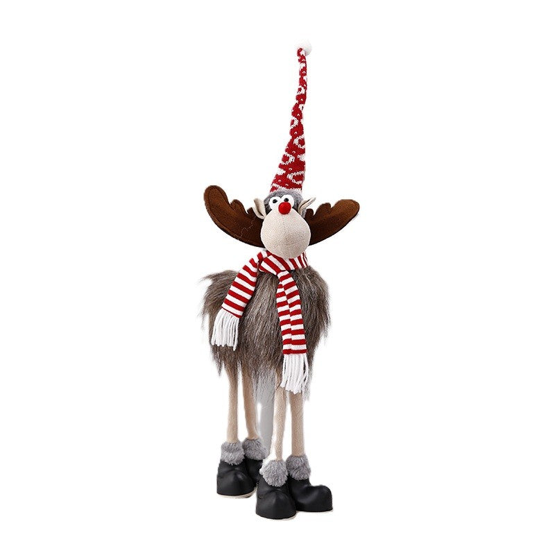 Figurina de Craciun, Ren 3D, din Panza si Polistiren, 70 cm Inaltime, Multicolor