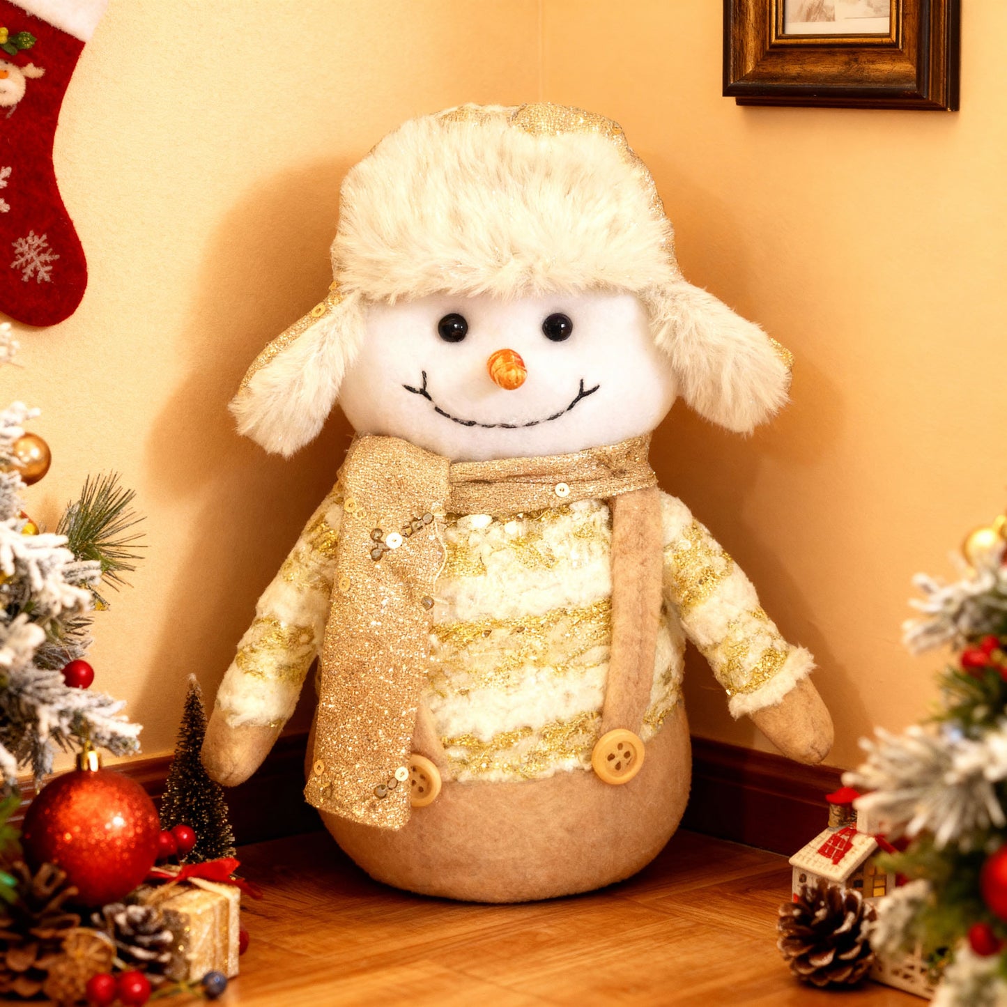 Decorațiune Crăciun - Om de Zăpadă Textil - 20 cm