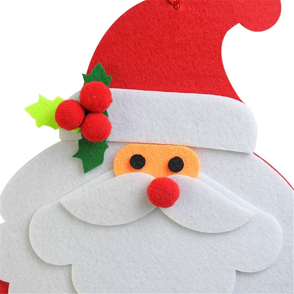 Decoratiune de Craciun Advent calendar, numara zilele pana la Craciun, model Mos Craciun, material poliester, 37 x 22 cm, rosu