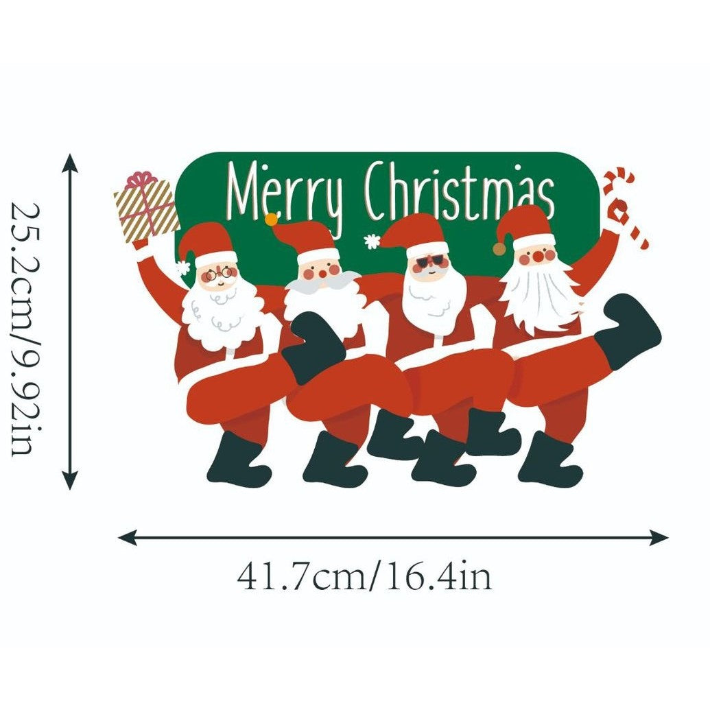 Decoratiune de Craciun, de Agatat, pentru Usa, Perete sau Brad, Sfoara Inclusa, 25.2 x 41.7 cm, din Hartie 350g, Model Mosi Craciuni, Multicolor