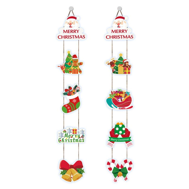 Set 2 Decoratiuni de Craciun, de Agatat, pentru Usa, Sfoara Inclusa, 21 cm/28 cm, din Hartie 350g, Multicolor