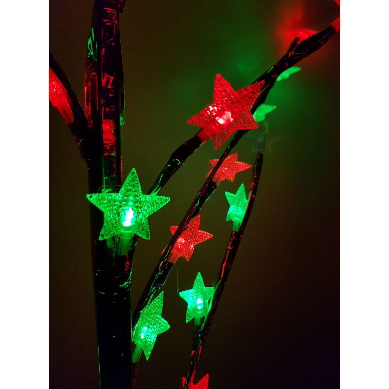 Decoratiune Luminoasa Crenguta cu Baterii 72 LED -uri Stelute Multicolor