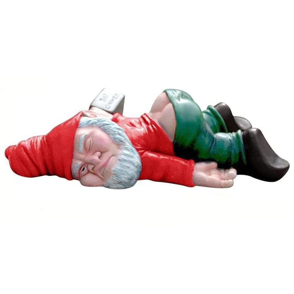 Decoratiune pentru Gradina, Model Pitic de Gradina Beat, Statuie Amuzanta pentru Gradina, Decor pentru Gradina, Gnom Beat, 18 cm, Rosu