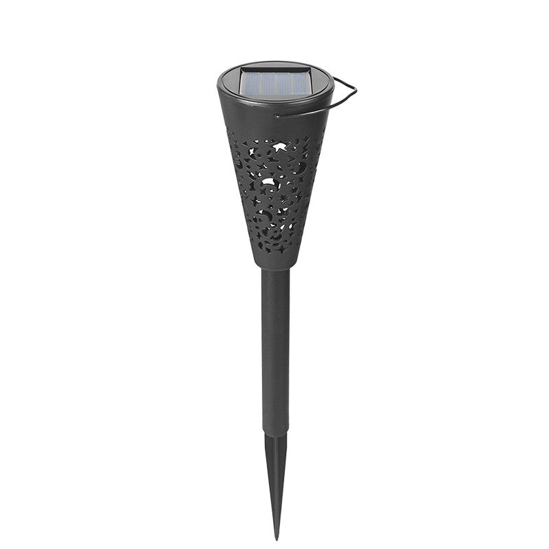Set 12 Lampi Solare Led pentru Gradina, Tip Torta, 36 x 6.8 cm, Buton On-Off, Lumina Alb Rece, Negru
