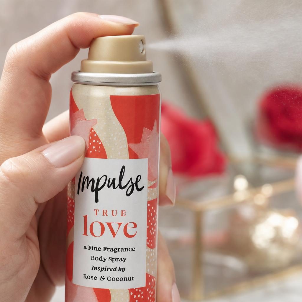 Deodorant, Impulse, 75 ml, Spray de Corp Parfumat Impulse True Love