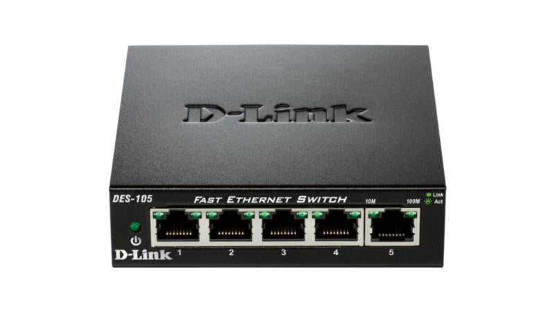 SWITCH D-LINK 5 porturi 10/100Mbps. carcasa metalica, "DES-105"