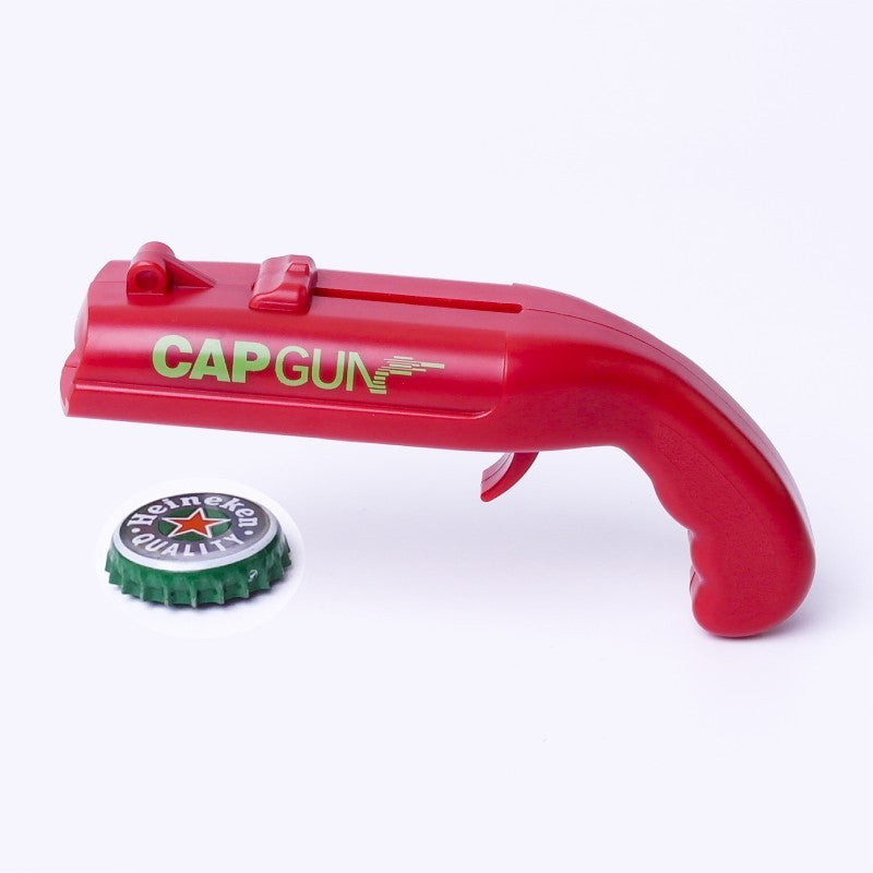 Deschizator de sticle, Model Pistol, Plastic, ABS, pentru Dopuri Metalice, 13 x 6 x 3.7 cm, Rosu