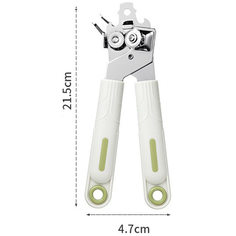 Desfacator de Conserve 3 in 1, Flippy, Instrument pentru Deschis Conserve, Sticle, Otel inoxidabil, Simplu de Utilizat, Maner Anti alunecare, 21.5 x 4.7 cm Alb