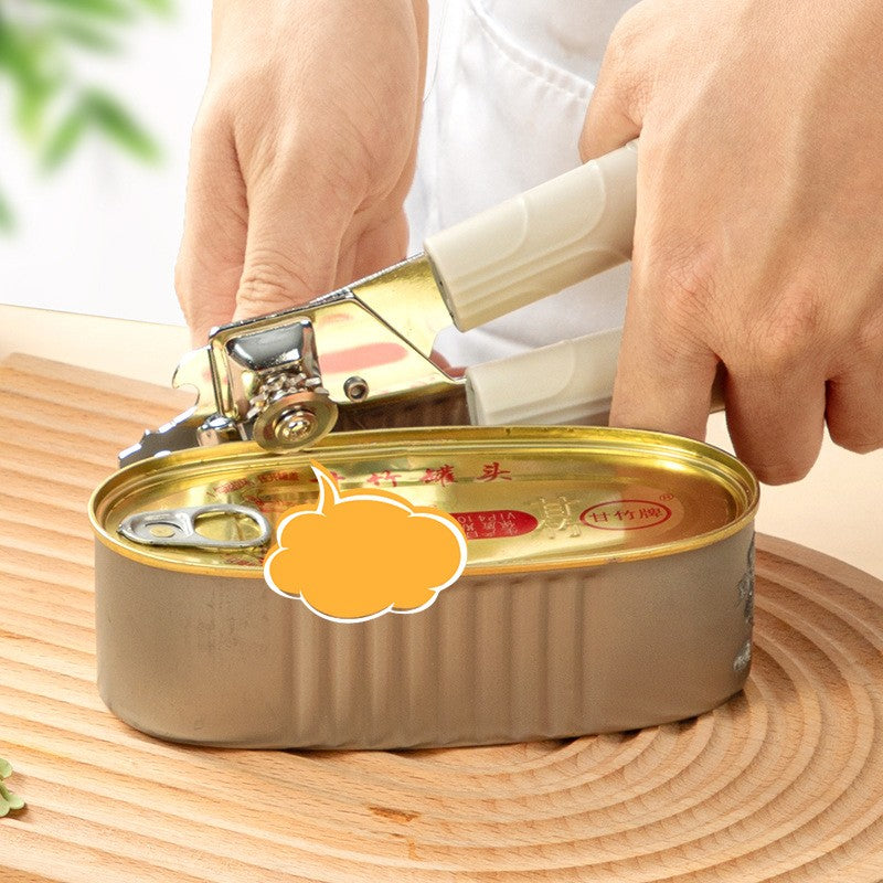 Desfacator de Conserve 3 in 1, Instrument pentru Deschis Conserve, Sticle, Otel inoxidabil, Simplu de Utilizat, Maner Anti alunecare, 21.5 x 4.7 cm Alb