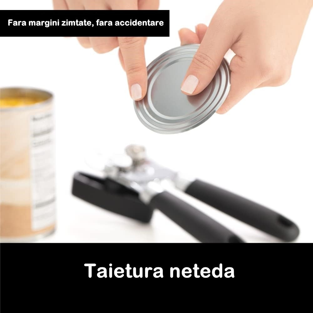 Desfacator de conserve multifunctional Otel inoxidabil, Maner antialunecare, ergonomic, rezistent la rugina, usor de utilizat, 21.6 x 6 cm, argintiu