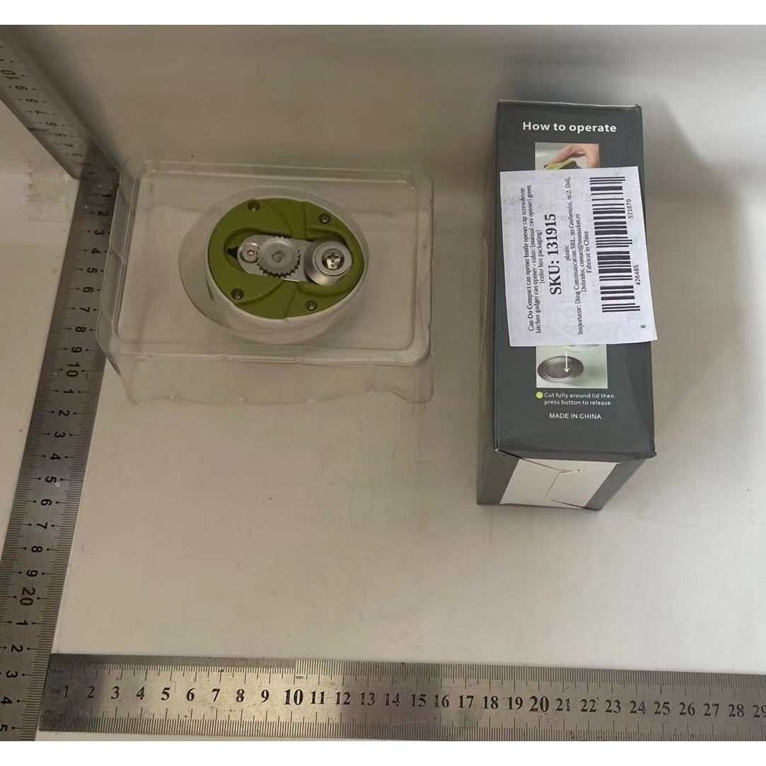 Desfacator Manual de Conserve si Sticle, 6.8 x 4.8 cm, din ABS + Otel, Verde/Alb