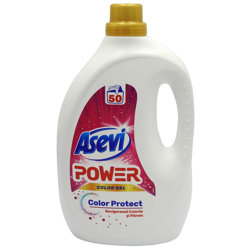 Detergent Lichid, Asevi, 2.5 L Power Color Protect 50 spalari
