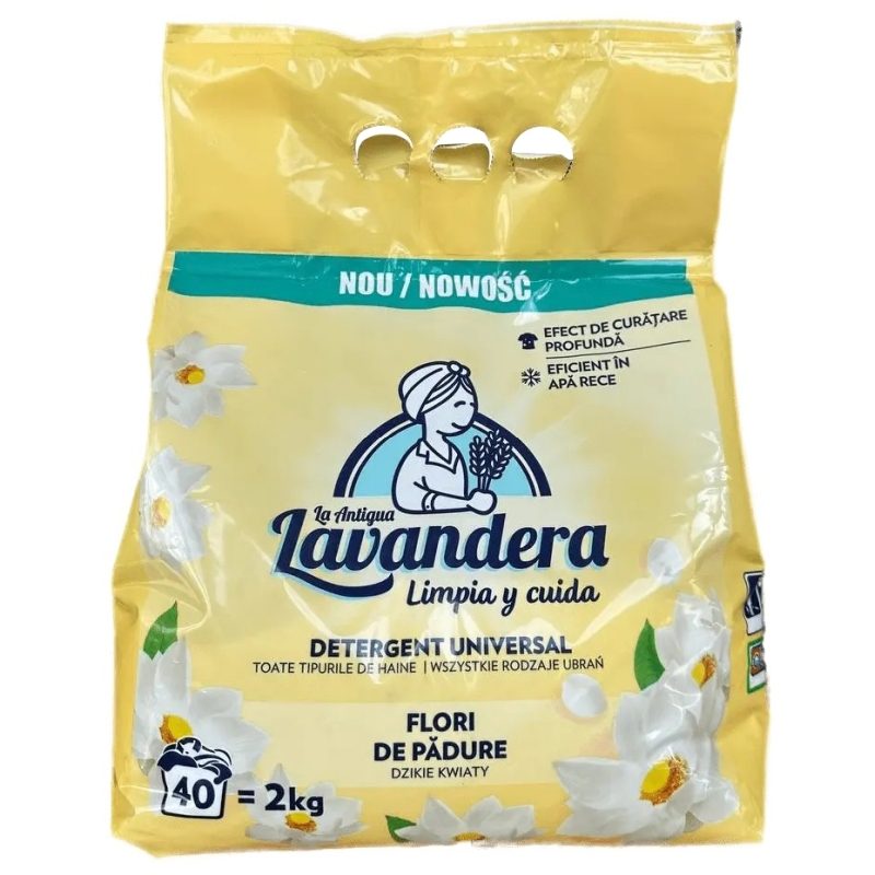 Detergent pentru Rufe Automat, Lavandera, 2 kg Flori de Padure 40 spalari
