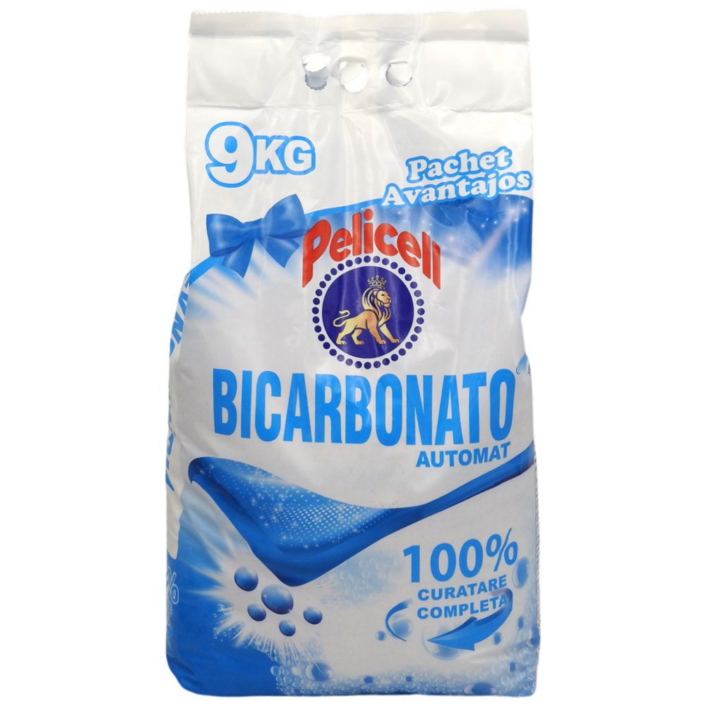 Detergent pentru Rufe Automat, Pelicell, 9 kg Bicarbonat 120 spalari