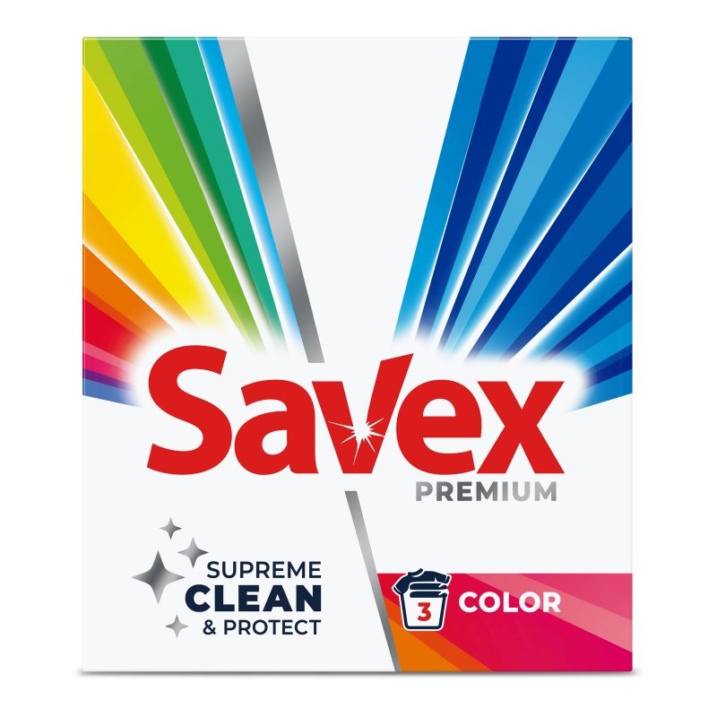 Detergent pentru Rufe Automat, Savex, 300 g 2in1 Color 3 spalari