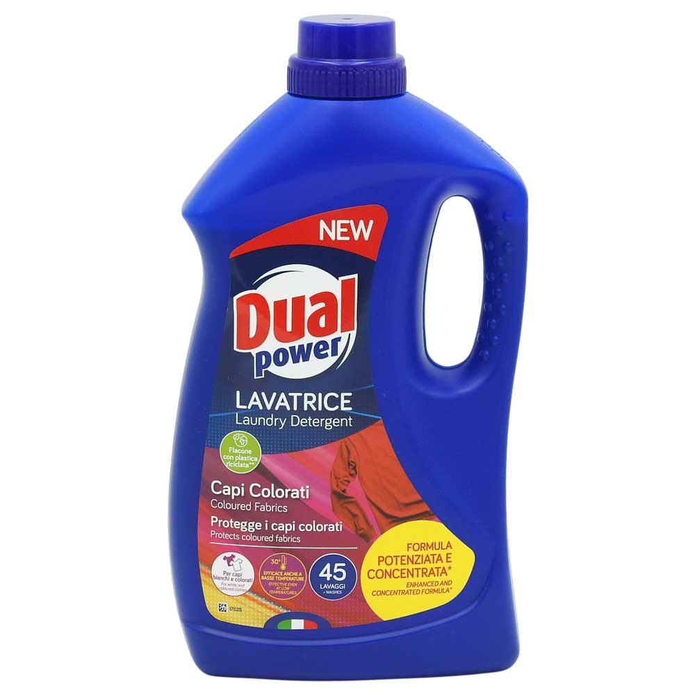 Detergent pentru Rufe, Dual Power, Lichid 1.8 L Rufe Colorate 45 spalari