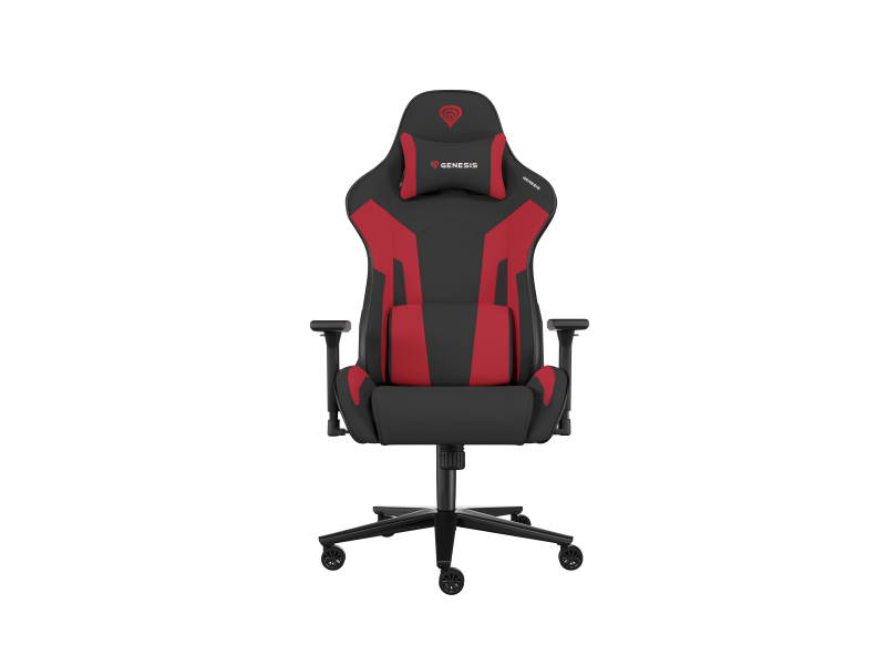 Scaun gaming Genesis Nitro 720, material Synthetic PU + Textil, reglabil pe inaltime, greutate maxima suportata 150 kg, inaltime scaun reglabil 46.5 - 53.5 cm, spatar ajustabil 135°, dimensiuni roti 60mm,  echipat cu piston cu gaz clasa 4, manere 3D, negr