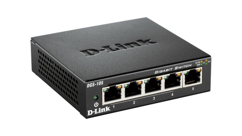 SWITCH D-LINK 5 porturi Gigabit. carcasa metalica, "DGS-105"