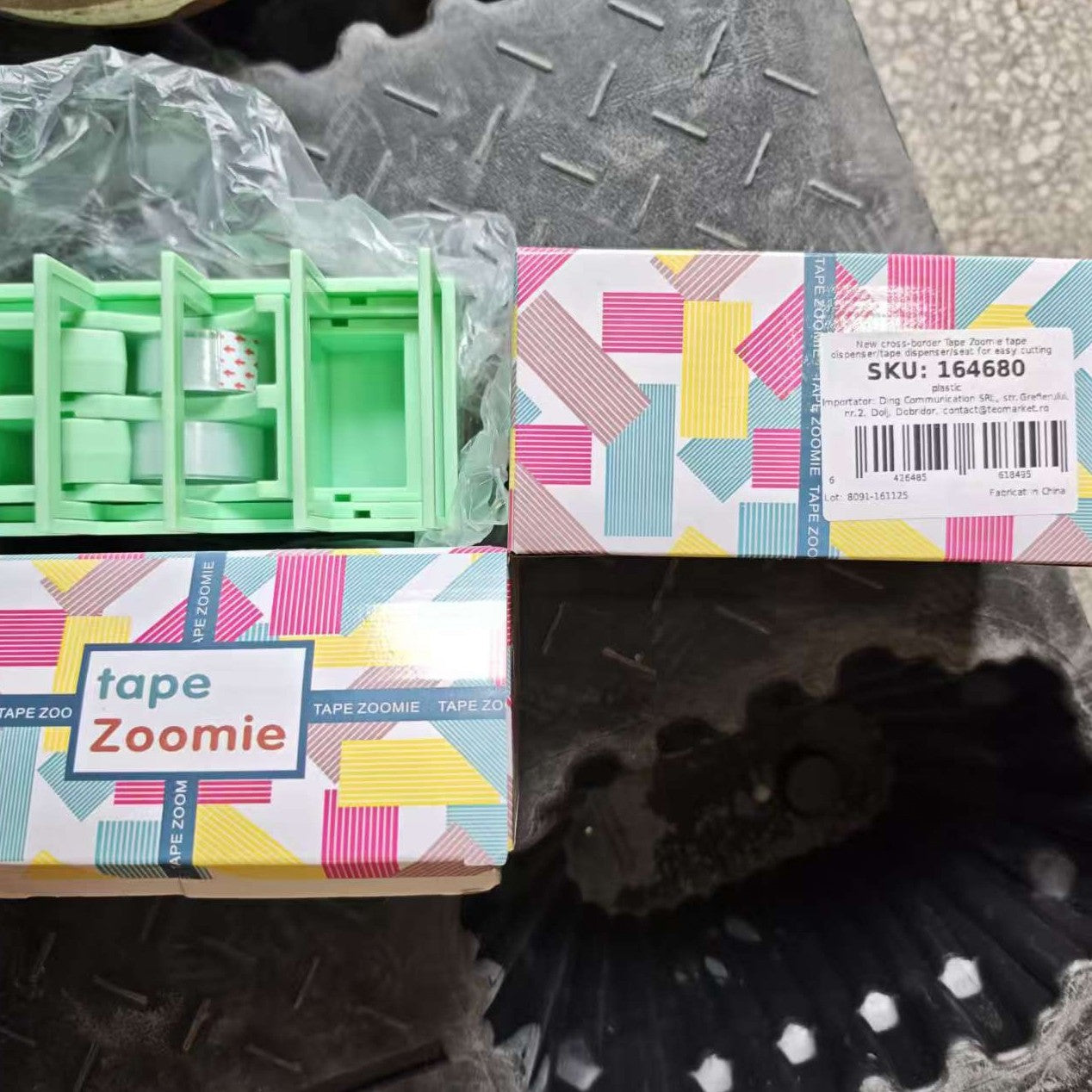 Dispenser de Banda Adeziva, Suport pentru Banda Adeziva pentru Birou, Scoala, din Plastic, 15,5 x 7,7 x 7,4 cm, Verde