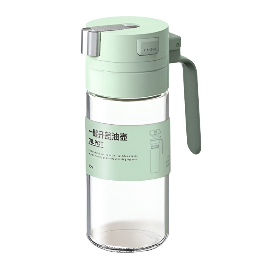 Dispenser pentru Ulei, Deschidere si Inchidere Automata a Rezervorul, cu Inductie Gravitationala, 550 ml, 12x7.6x20.5 cm, Verde