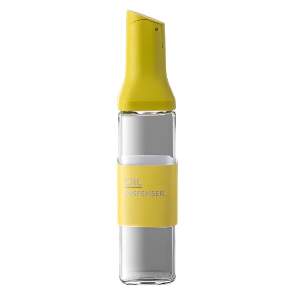 Dispenser pentru Ulei, Deschidere si Inchidere Automata a Rezervorul, cu Inductie Gravitationala, 500 ml, 29.5x6x6 cm, Galben
