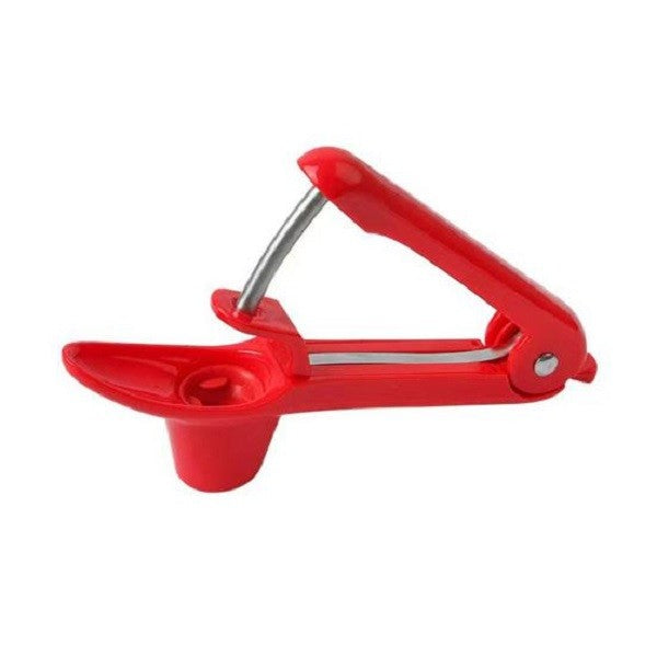 Dispozitiv de Scos Samburi, Manual, cu 1 Gaura, pentru Cirese/Masline, 20.5 x 3.8 x 13 cm, din ABS+Otel Inoxidabil, cu Maner, Rosu