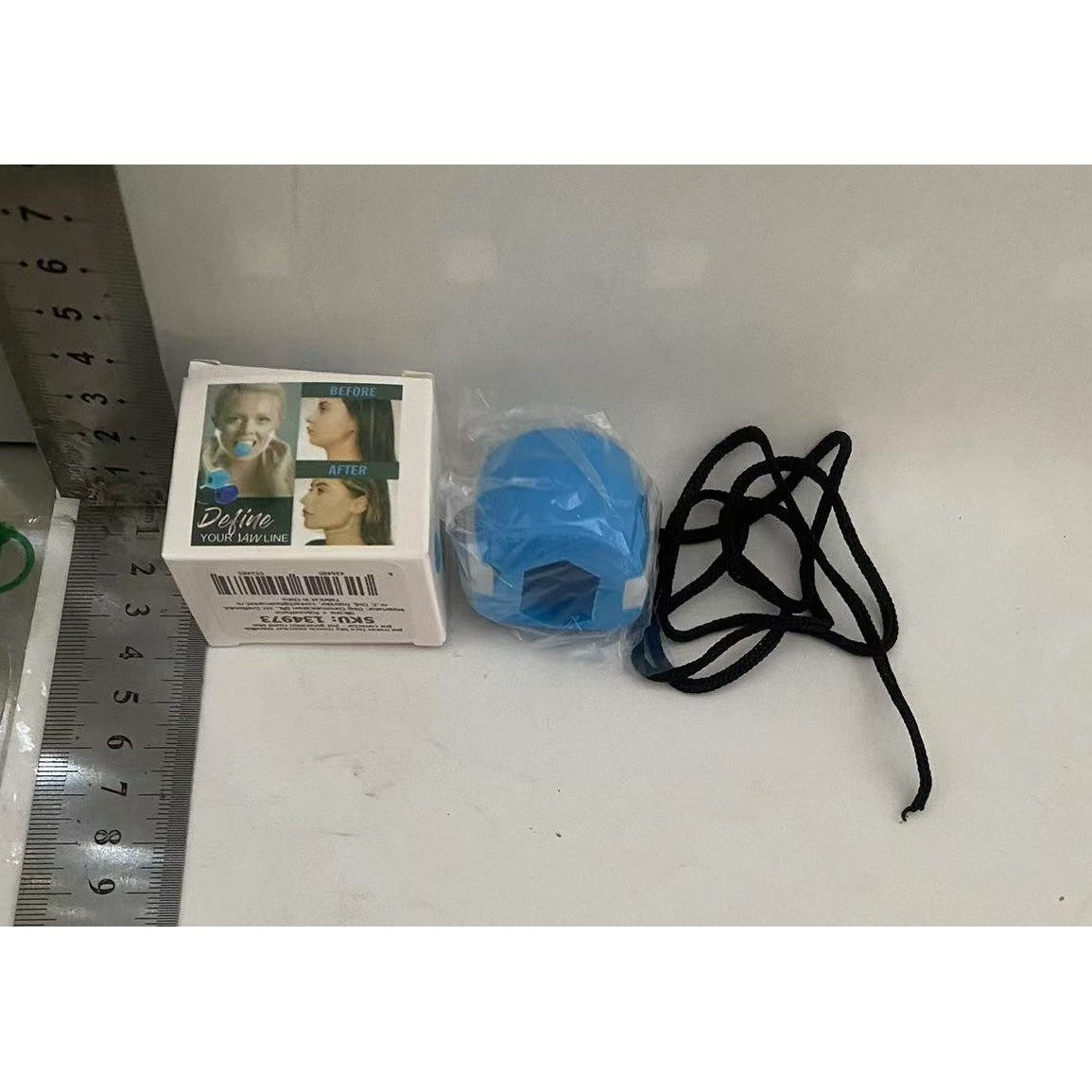 Dispozitiv de Tonifiere Faciala, din Silicon, Corectare Mandibula/Maxilar, Albastru