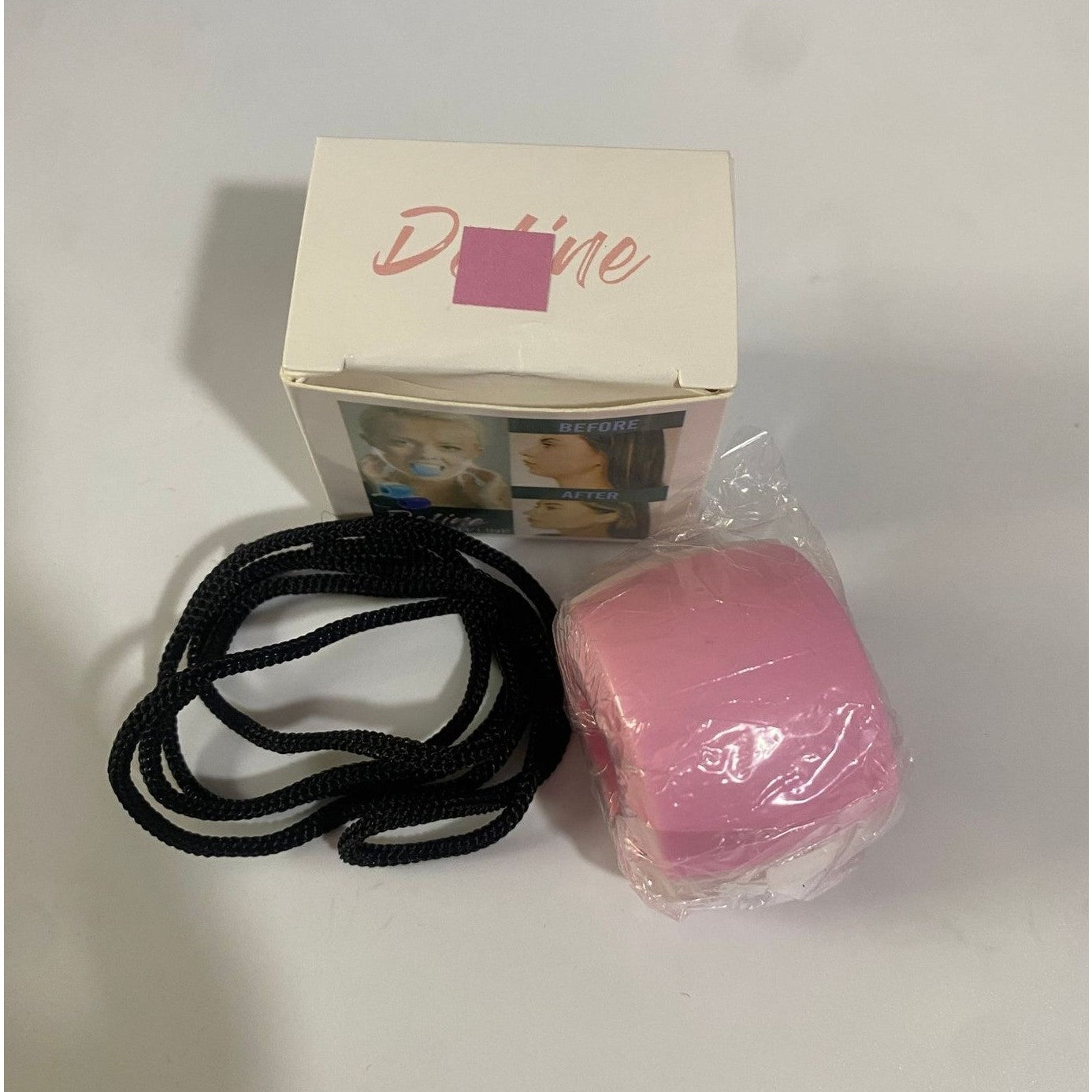Dispozitiv de Tonifiere Faciala, din Silicon, Corectare Mandibula/Maxilar, Roz