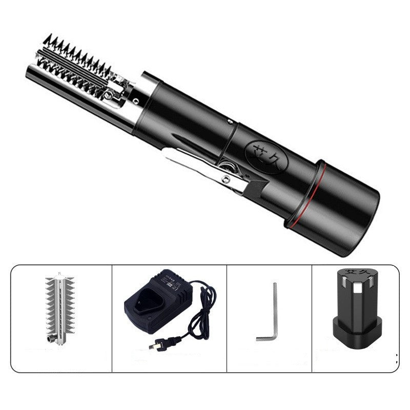 Dispozitiv Electric de Curatare Solzi Peste, din Otel Inoxidabil, 28 x 5 cm, Negru