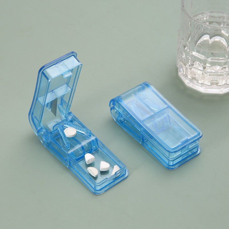 Dispozitiv pentru taiat sau sfaramat medicamente material non-toxic, portabil, albastru