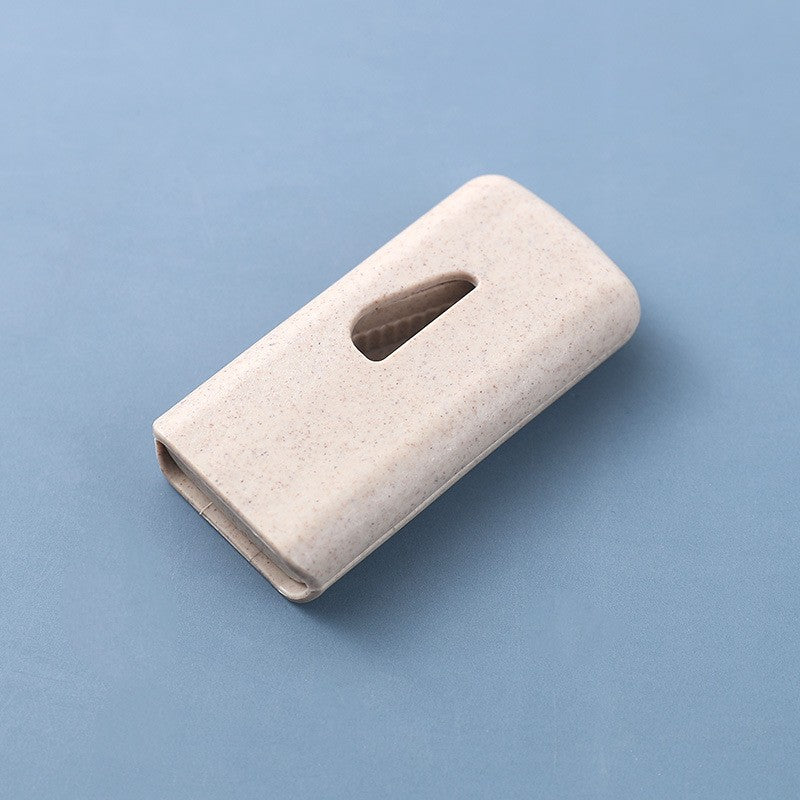 Dispozitiv taiere si depozitare medicamente, Bej, Plastic, 8 x 4 x 1.8 cm