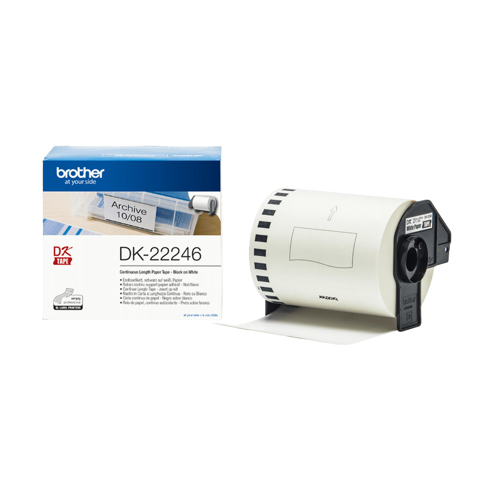 Etichete hartie Original BROTHER Black on White,DK22246, pentru QL-1100|1110|800|810|1050|1060|500|560|570|580|650|701,103mmx30.48m, incl.TV 1.2 RON, 