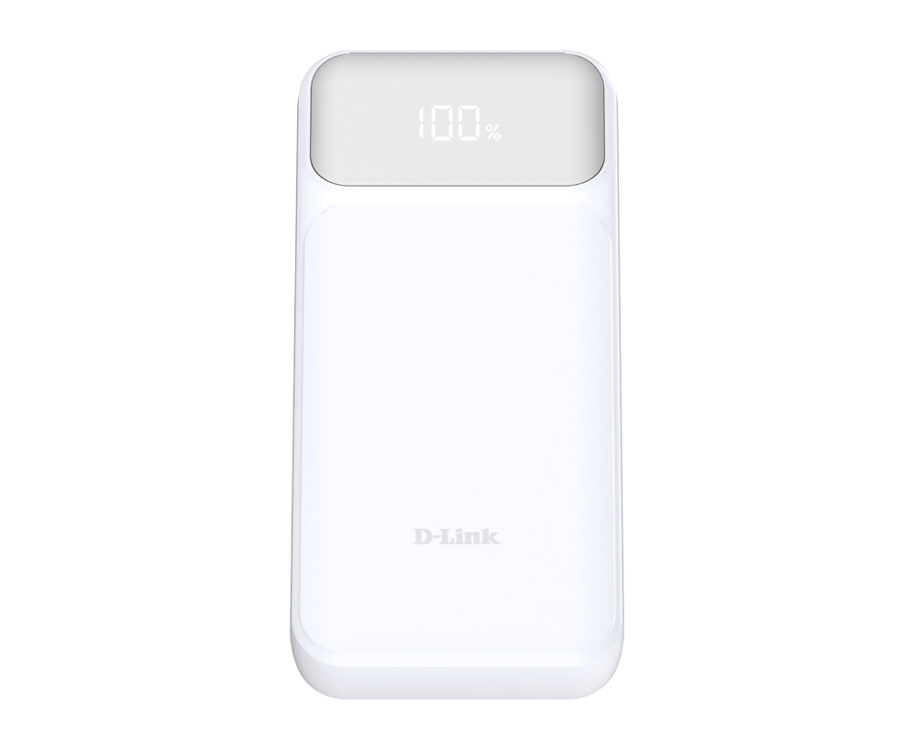 POWER BANK D-Link, 20000mAh 65W max, USB PD 3.0 si QC 3.0, 2 x USB Type-C, 1 x USB, dimensiuni 144 x 69 x 29 mm, alb "DPP-201"