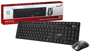 KIT wireless Genius, tastatura wireless 104 taste (slim) + mouse wireless 1200dpi, 3 butoane, 11 taste functii multimedia