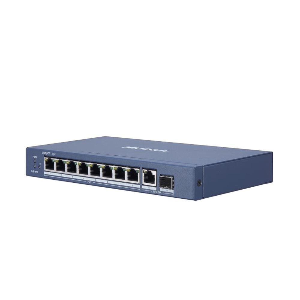 SWITCH PoE Hikvision, port Gigabit x 8, SFP SFP x 1, unmanaged, nerackabil, carcasa metalica, 