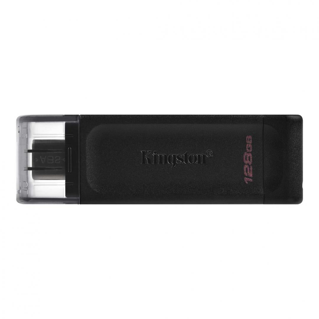 MEMORIE USB 3.2 Type-C KINGSTON 128 GB, clasica, carcasa plastic, negru, "DT70/128GB"