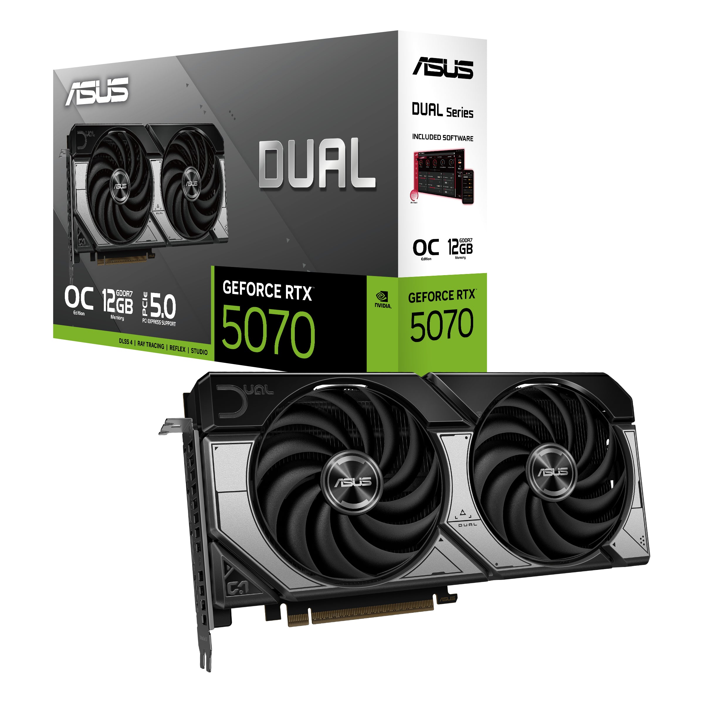Placa video ASUS GeForce RTX 5070 Dual OC 12GB GDDR7 "DUAL-RTX5070-O12G"