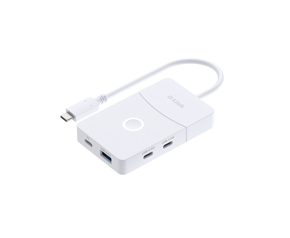 HUB extern D-LINK conectare PC USB Type-C, porturi: 1 x HDMI 1.2 wireless pana la 30m, 1 x USB 3.0 Type-A, 2 x USB 3.0 Type-C, 1 x wired HDMI 2.0 4K/60Hz, "DUP-501"