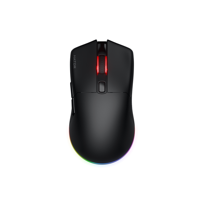 Mouse gaming wireless Hator Pulsar 3, polling rate pana la 1000Hz, senzor Optical PixArt PMW 3311, rezolutie maxima 12000 DPI, switch HATOR® Optical 100M, iluminare RGB 16.8M culori, side switch Kailh 3M, durata de viata baterie in wireless mode pana la 1