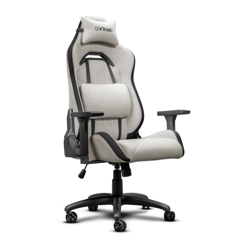 Scaun gaming Trust GXT 723B Ruya Comfortable, 5 roti, ridicare pe gaz clasa 4, adjustabil pe inaltime, material elastic fabric, greutate maxima suportata 150 kg, negru