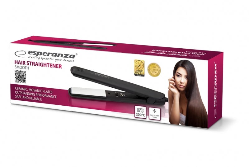Placa de indreptat parul Esperanza Smooth EBP001 35W Negru "EBP001"