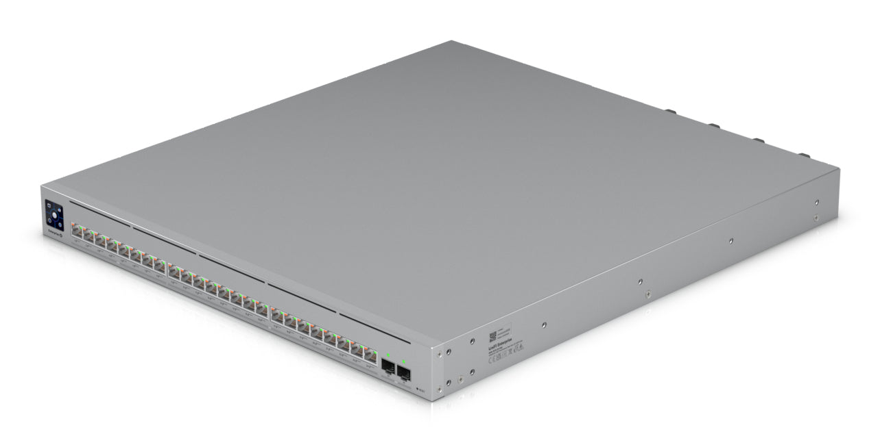 Ubiquiti network switch ECS-24-PoE-EU Enterprise-grade 24-port, Layer 3 Etherlighting PoE+++ switch with high-capacity 10 GbE RJ45 and 25G SFP28 ports, all PoE+++ (90W capable, "ECS-24-POE-EU"